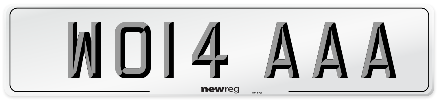 WO14 AAA Number Plate from New Reg